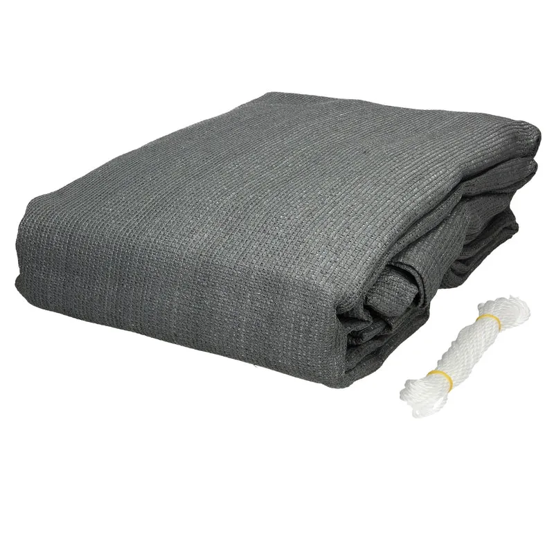 Sonnensegel quadrat 3,6x3,6 m Grau 100% HDPE mit UV Schutz inkl. Befestigungsseile