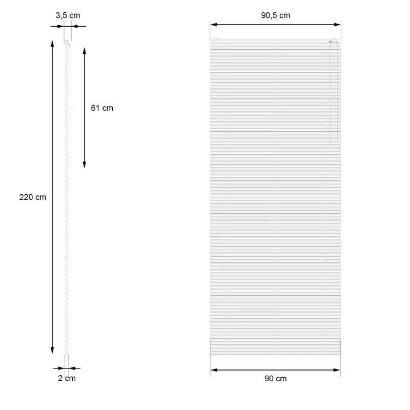 Aluminium Jalousie 90x220 cm Schwarz inkl. Montagematerial