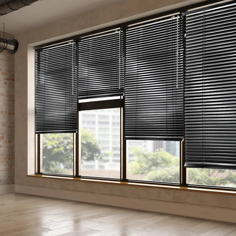 Aluminium Jalousie 90x220 cm Schwarz inkl. Montagematerial