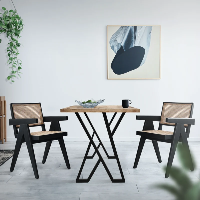 B-Ware 2 Stück Tischbeine B50xH71 cm Tischkufen X-Form Stahl pulverbeschichtet Schwarz ML-Design