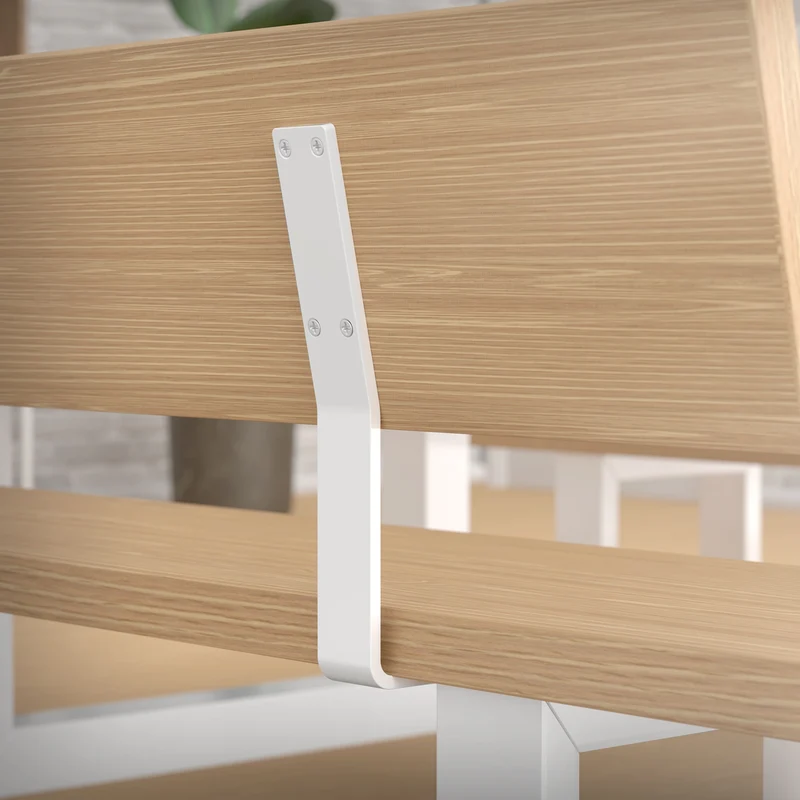 Rückenlehnenhalterung 2er Set 345 x 90 mm Weiß aus Stahl ML-Design