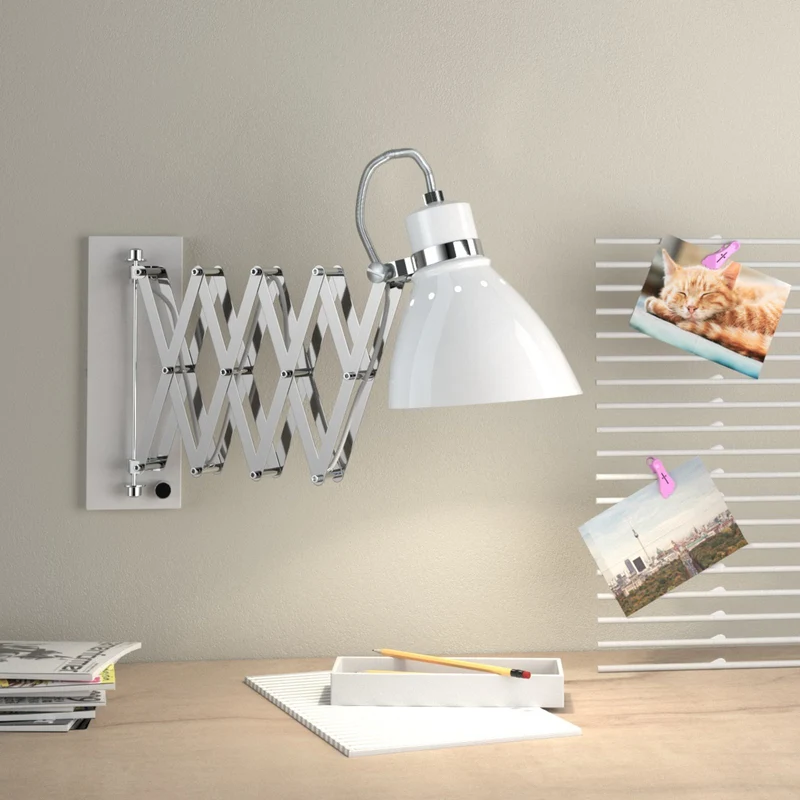 B-Ware Steinhauer Ausziehbare Metall-Wandleuchte Wandleuchte Lampe Leuchte Kordian weiß