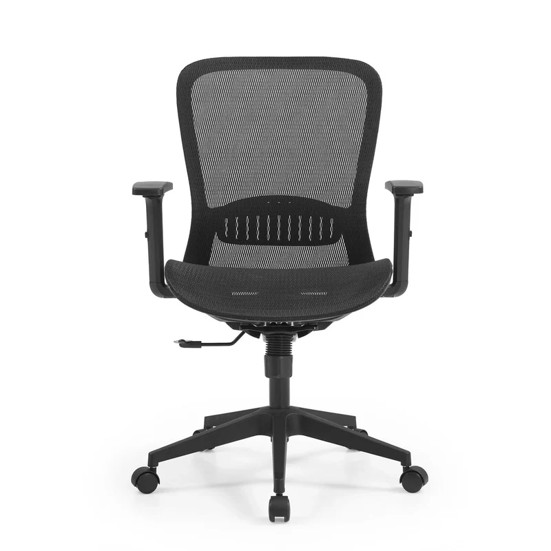 B-Ware MyBuero Bürostuhl Drehstuhl Schreibtischstuhl Netz Air Port 2 Armlehnen Schwarz