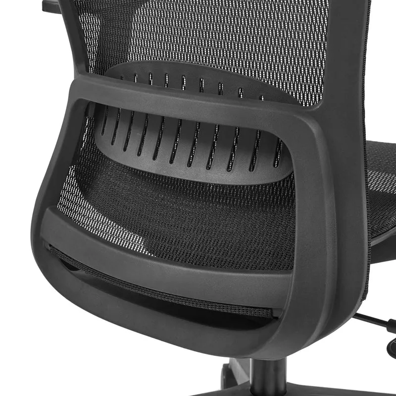 B-Ware MyBuero Bürostuhl Drehstuhl Schreibtischstuhl Netz Air Port 2 Armlehnen Schwarz
