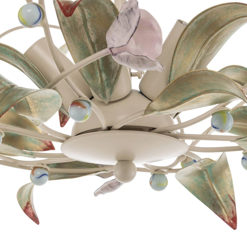 B-Ware Euluna Deckenlampe Rose Kronleuchter Deckenlampe Lampe fünfflammig E14 bunt
