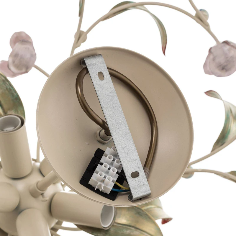 B-Ware Euluna Deckenlampe Rose Kronleuchter Deckenlampe Lampe fünfflammig E14 bunt