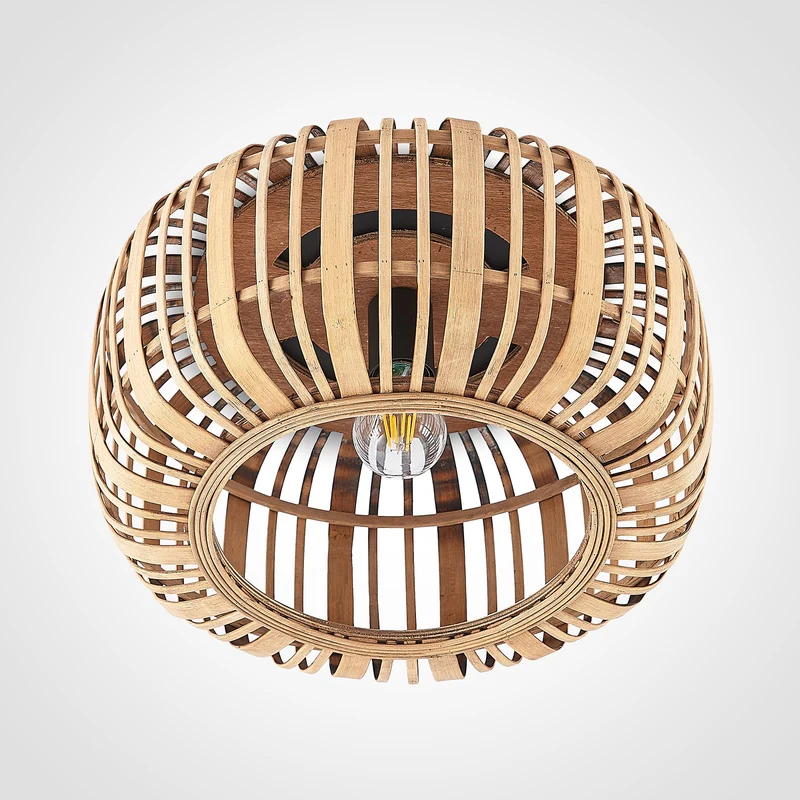 B-Ware Lindby Canyana Deckenlampe Deckenleuchte Lampe Leuchte aus Rattanschirm natur