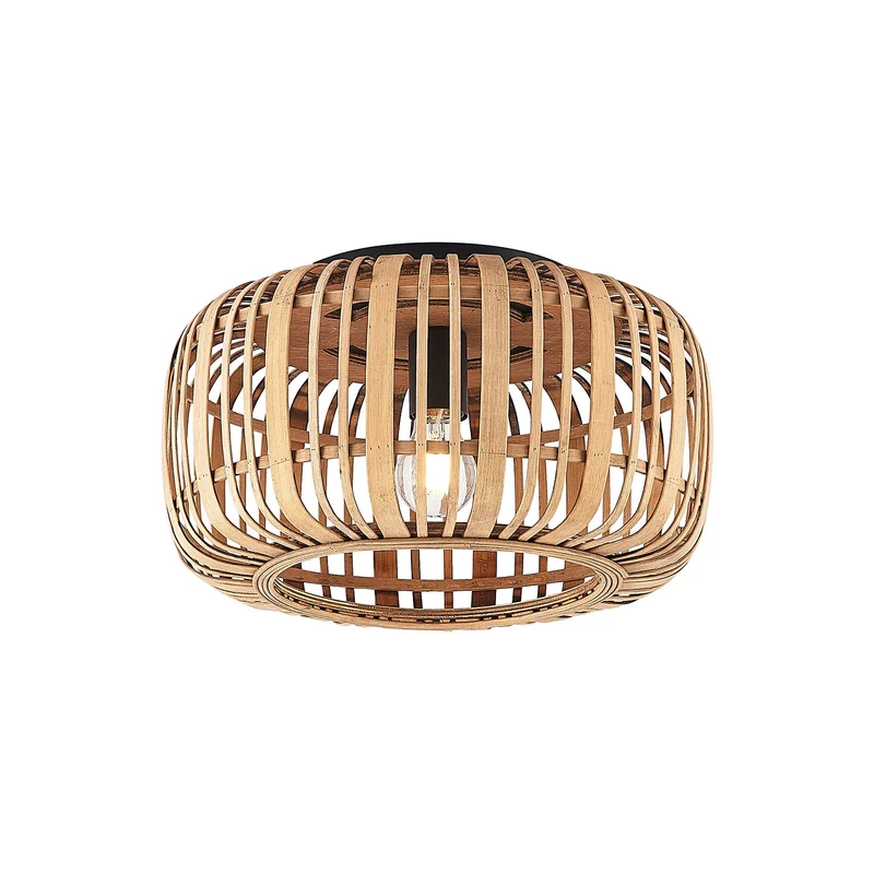 B-Ware Lindby Canyana Deckenlampe Deckenleuchte Lampe Leuchte aus Rattanschirm natur