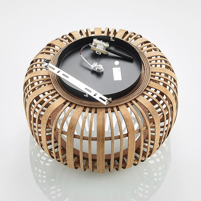 B-Ware Lindby Canyana Deckenlampe Deckenleuchte Lampe Leuchte aus Rattanschirm natur