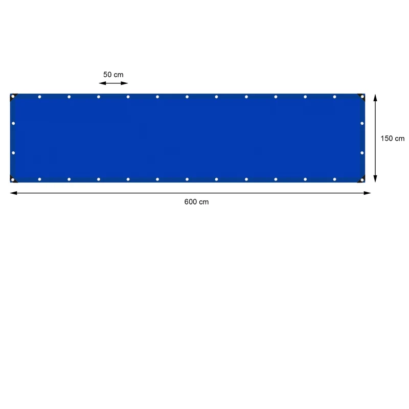 Abdeckplane Gewebeplane mit Ösen 1,5x6 m 260g/m² in Blau aus PE