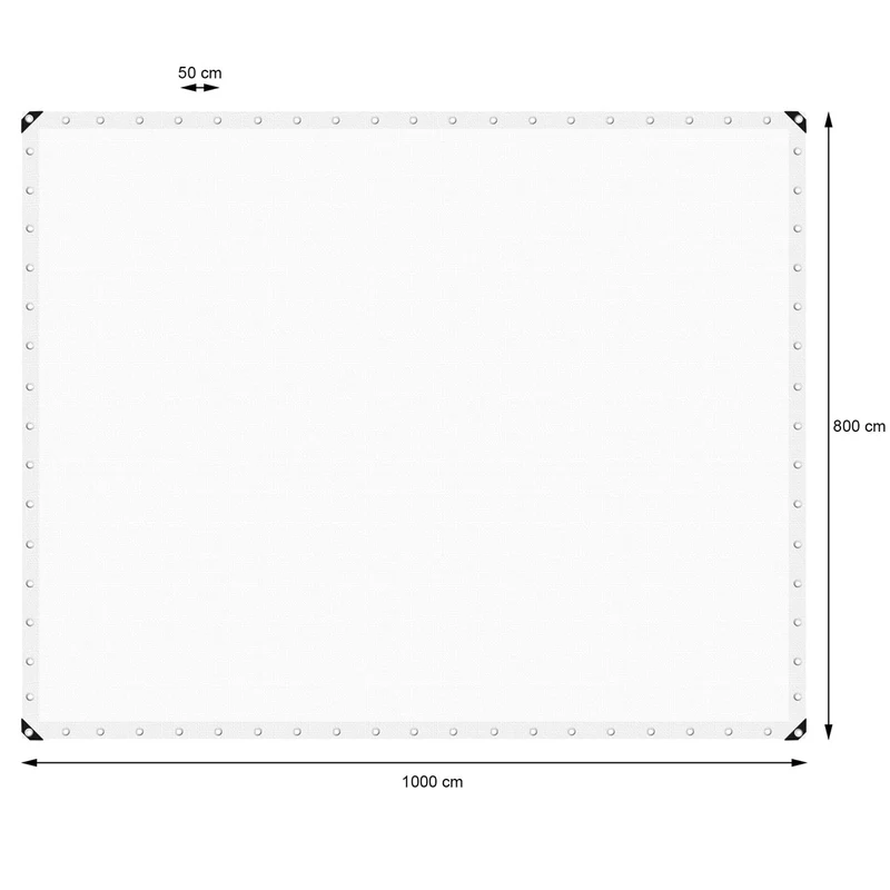 Abdeckplane Gewebeplane mit Ösen 8x10 m 260g/m² in Weiß aus PE