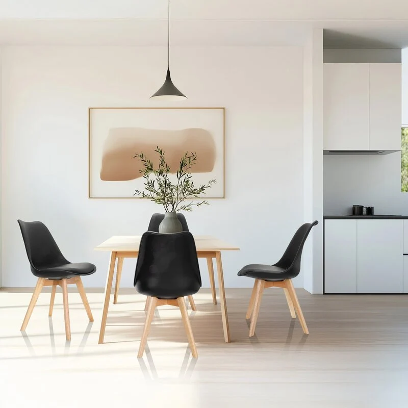 B-Ware hjh OFFICE Besucherstuhl Schalenstuhl SCANDI Kunststoff schwarz 4er Pack Möbel