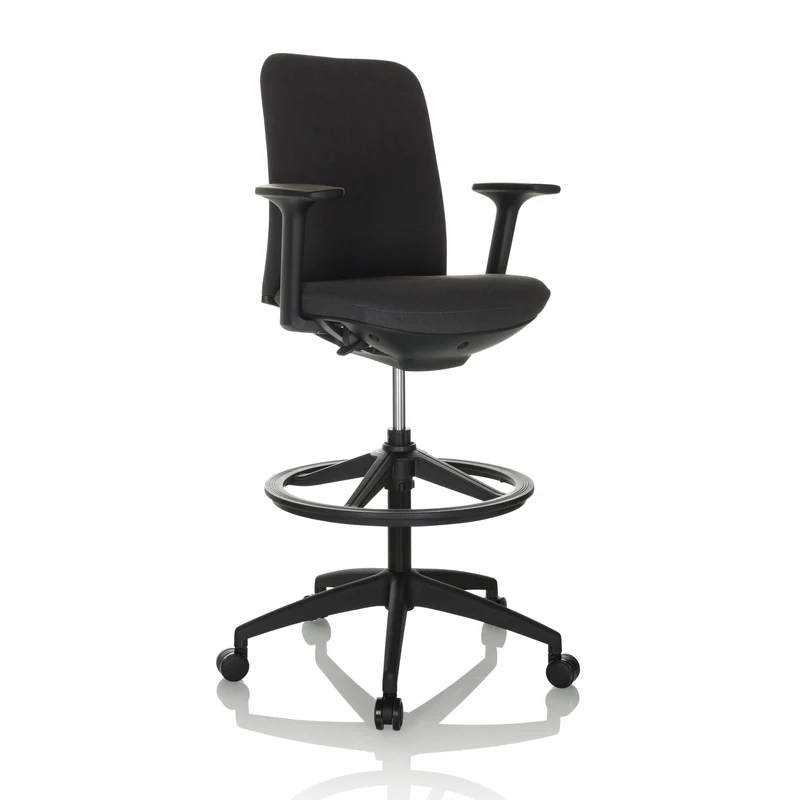 B-Ware hjh OFFICE Arbeitsstuhl Counterstuhl Drehstuhl NESTORA WORK Stoff schwarz