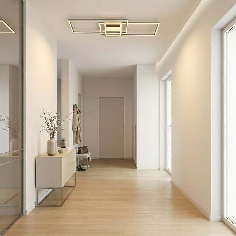 B-Ware Lindby Deckenleuchte Mairin LED dimmbar CCT Fernbedienung nickel 105x25cm