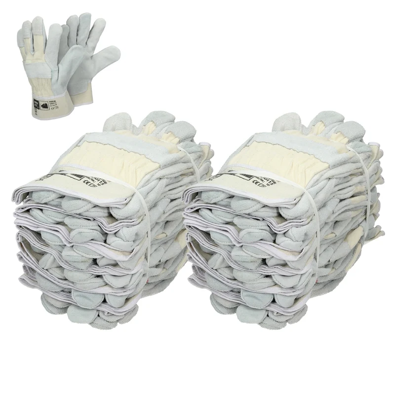 Handschuhe Rindspaltleder Natur 24 Paar M