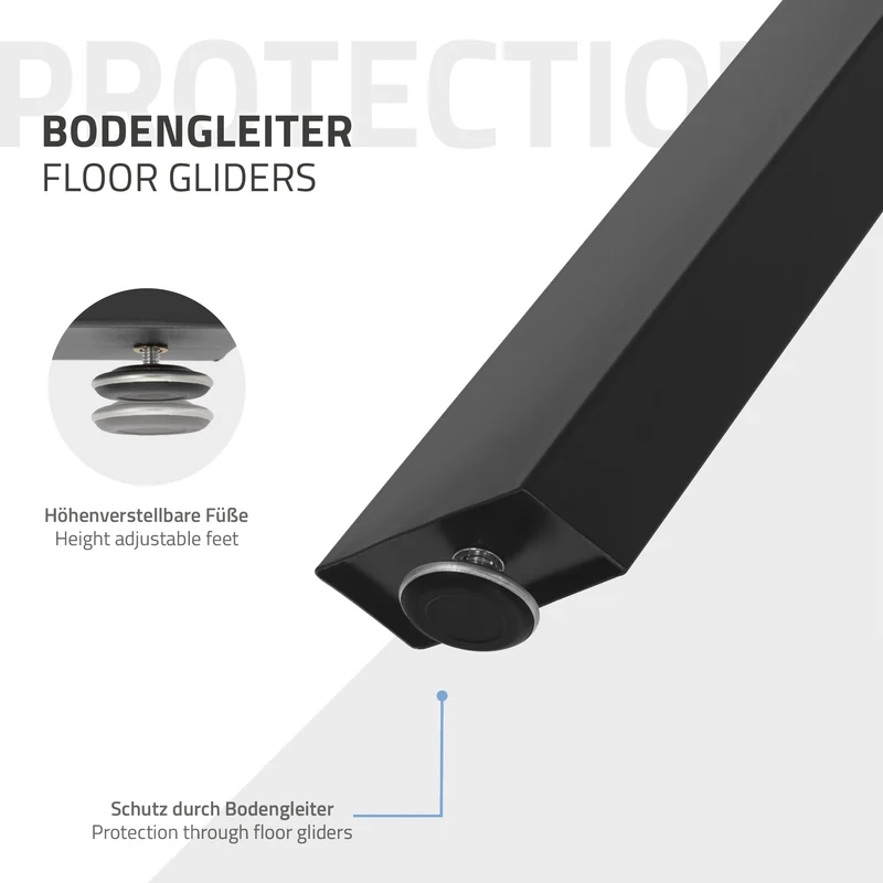 2 Stück Tischbeine B50xH72 cm Tischkufen X-Form Stahl pulverbeschichtet Schwarz ML-Design