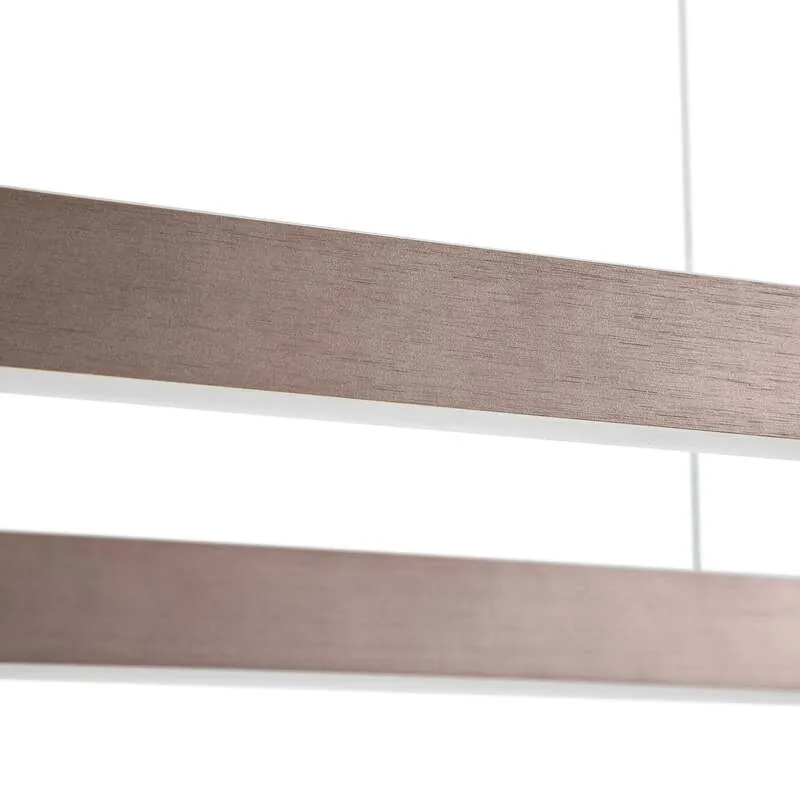 B-Ware Lucande Hängeleuchte Melinay LED Pendelleuchte dimmbar CCT braun 110x32cm