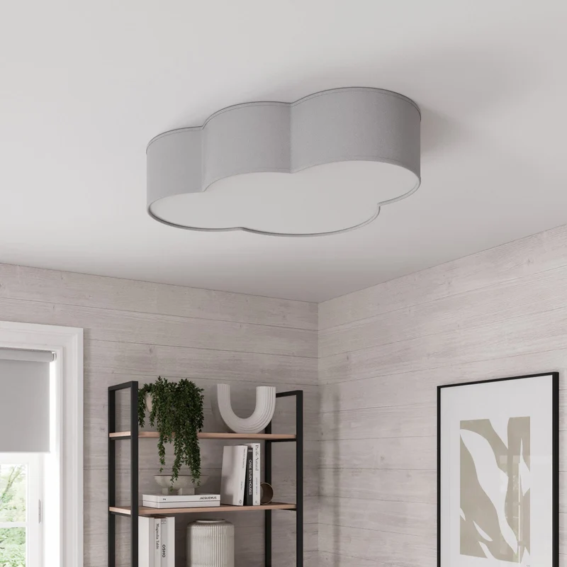B-Ware Euluna Deckenleuchte Cloud Hängelampe Deckenlampe Lampe E27 Stoff Metall grau