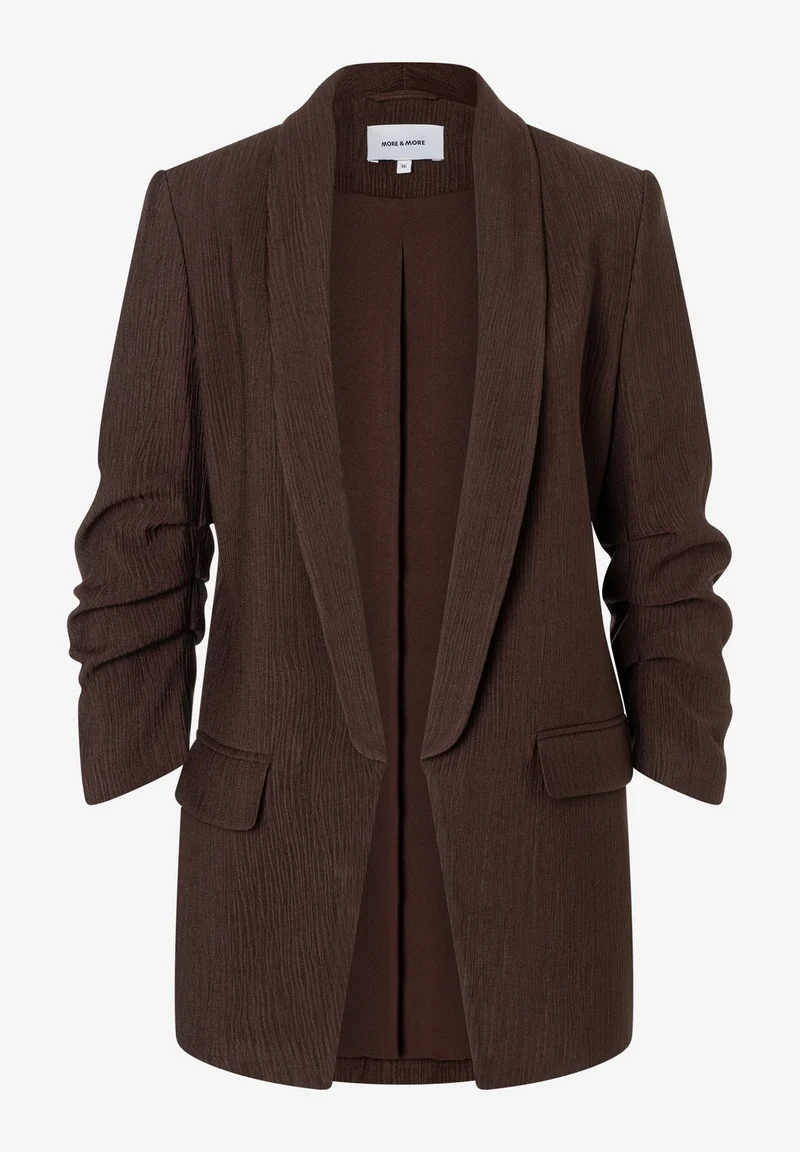 CV - PES Crinkle Blazer, espresso brown