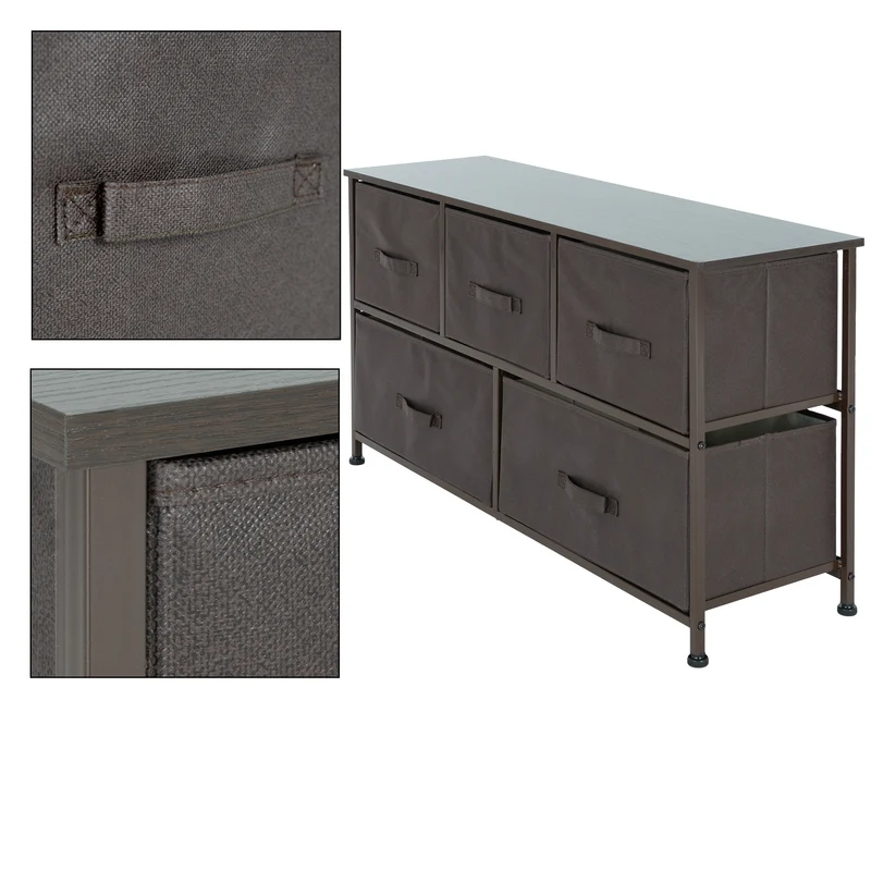 Kommode mit 5 Schubladen 100x30x54,5 cm Braun aus MDF ML-Design