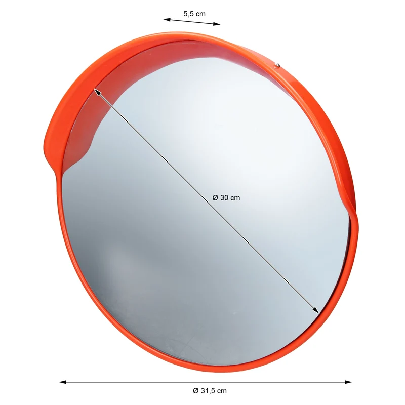Verkehrsspiegel Ø 30 cm mit schwenkbarer Halterung Rot