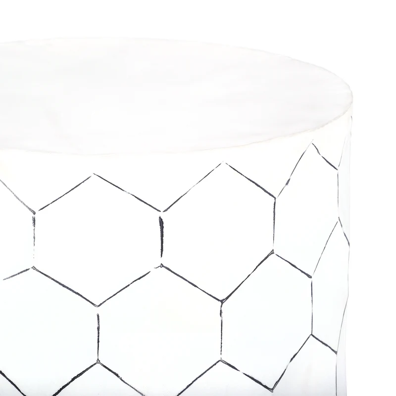 B-Ware Beistelltisch Ø 38x45 cm Weiß aus Metall WOMO-Design