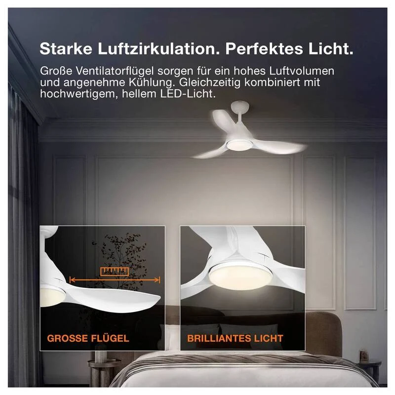 B-Ware OSRAM Deckenventilator Bise 1065mm RGB dimmbar mit Beleuchtung Fernbedienung