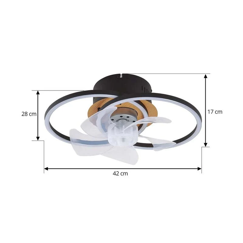 B-Ware Lindby Deckenventilator Lomana LED Ventilator dimmbar schwarz CCT für Räume 15m²