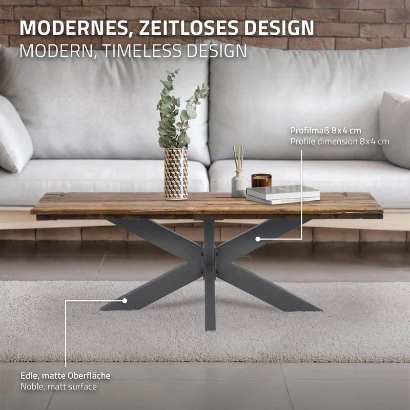 Tischbeine Tischgestell Spider 98x58x43 cm Anthrazit aus Metall ML-Design