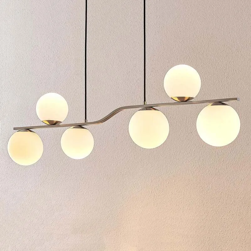 B-Ware Lindby Hängelampe Hängeleuchte Avalyn LED Pendelleuchte dimmbar nickel 110cm