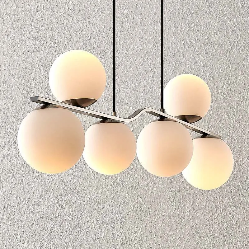B-Ware Lindby Hängelampe Hängeleuchte Avalyn LED Pendelleuchte dimmbar nickel 110cm