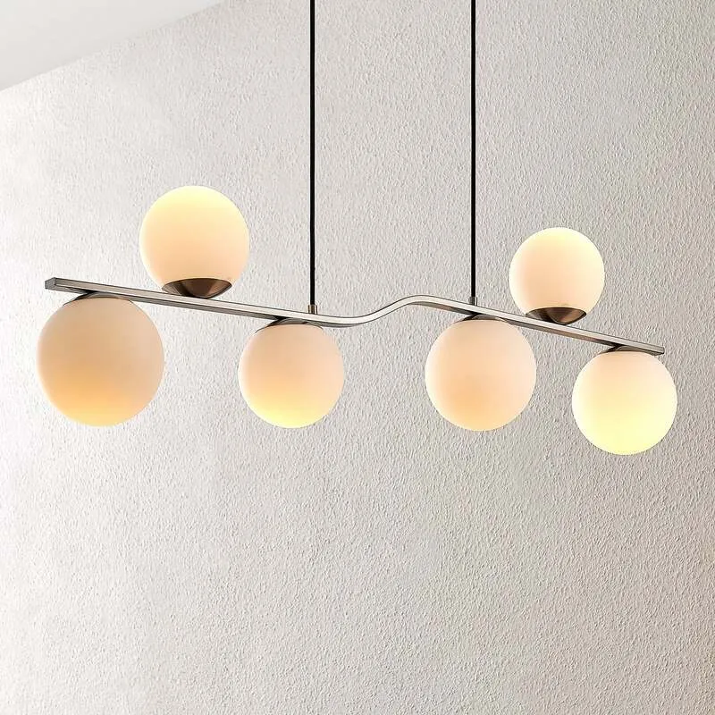 B-Ware Lindby Hängelampe Hängeleuchte Avalyn LED Pendelleuchte dimmbar nickel 110cm