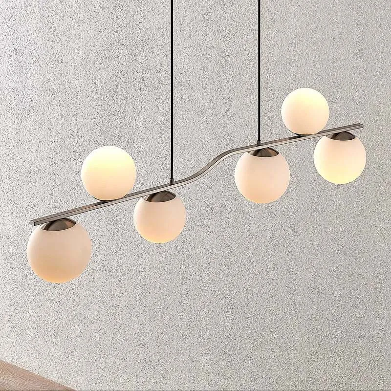 B-Ware Lindby Hängelampe Hängeleuchte Avalyn LED Pendelleuchte dimmbar nickel 110cm