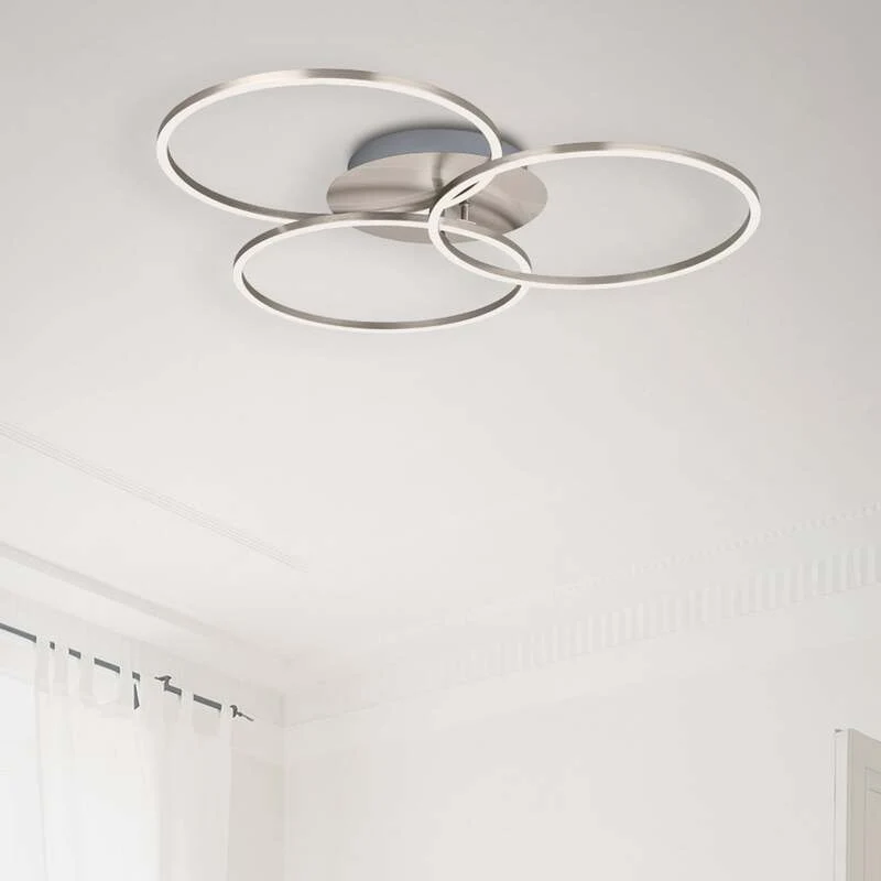 B-Ware Briloner Deckenlampe Leuchte Frame Ring dimmbar LED 3-flammig nickel 71,7x67,4cm