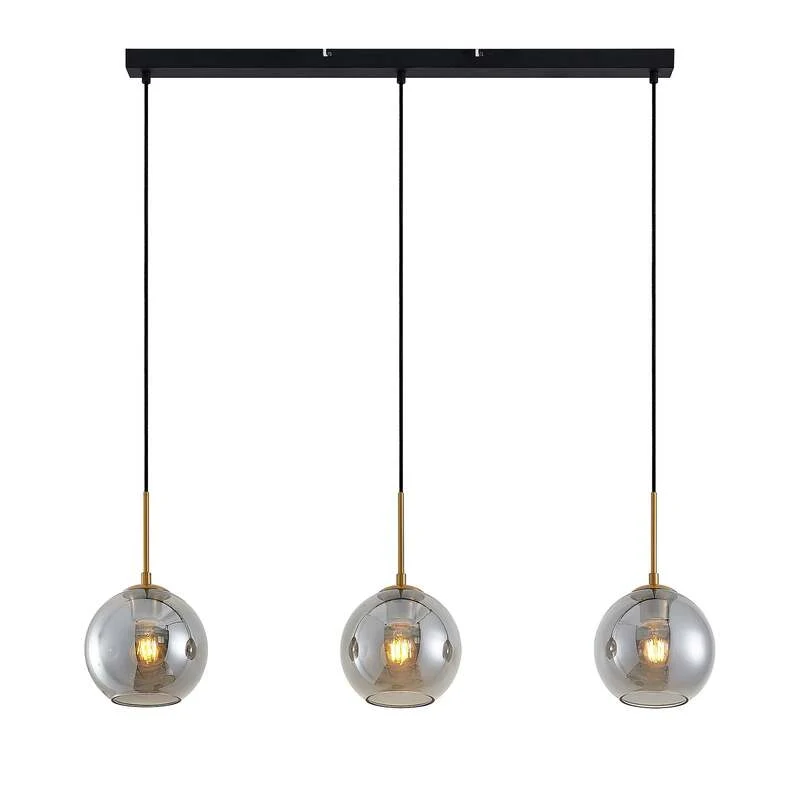 C-Ware Lindby Hiwana Hängeleuchte Deckenlampe Pendelleuchte Lampe Leuchte E27 Rauchglas