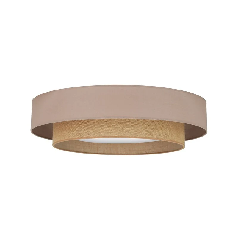 B-Ware Duolla Deckenleuchte Deckenlampe LED Textil braun Luneta Fernbedienung dimmbar