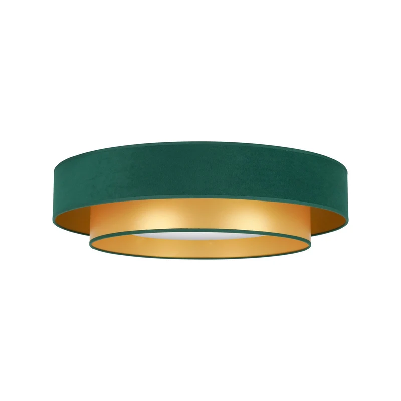 B-Ware Deckenlampe Lampe LED Luneta Fernbedienung Samt dunkelgrün gold Deckenleuchte220
