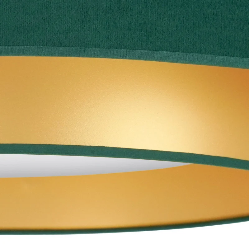 B-Ware Deckenlampe Lampe LED Luneta Fernbedienung Samt dunkelgrün gold Deckenleuchte220