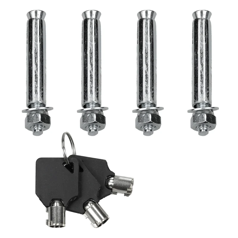 4er Set Klappbare Parkpfosten 71 cm Anthrazit aus Stahl