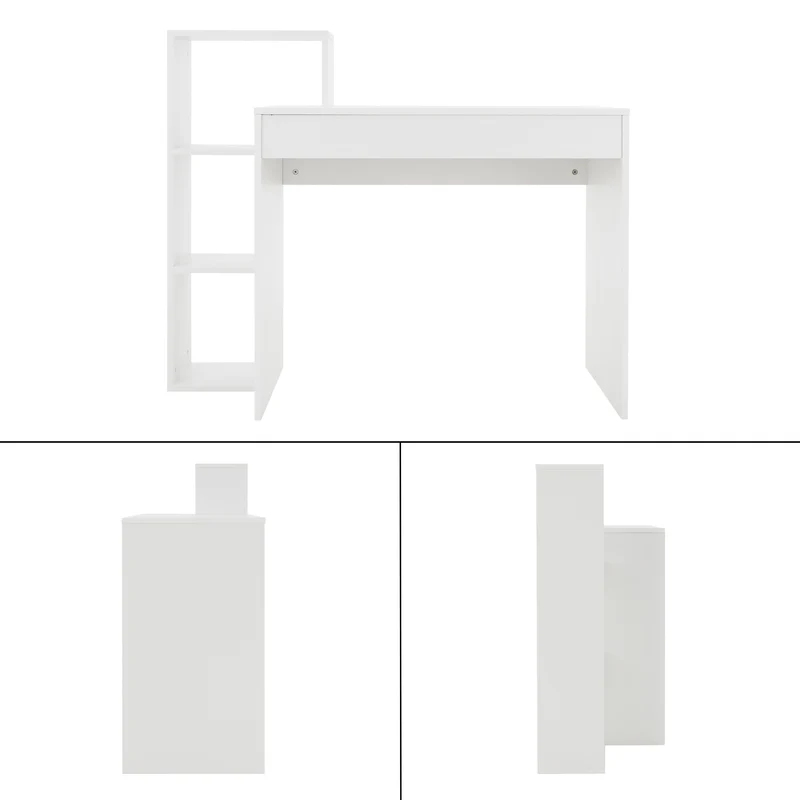 Schreibtisch mit Regal 110x72x40 cm Weiß ML-Design