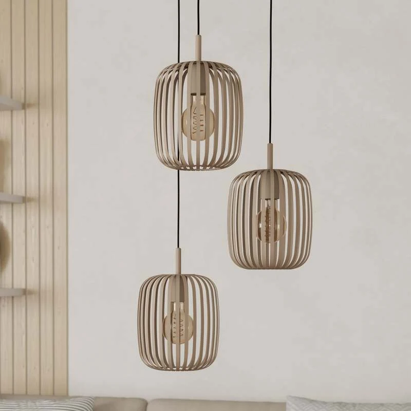B-Ware Eglo Hängeleuchte Pendelleuchte Romazzina LED Lampe dimmbar sandfarben Ø46cm
