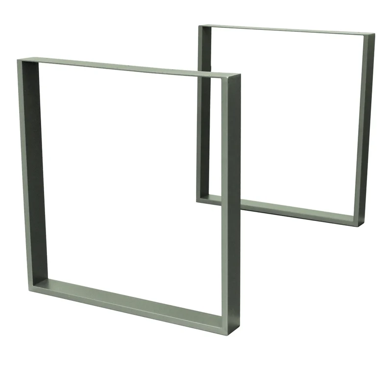 Tischbeine Tischgestell 2er Set U-Design 70 x 72 cm Steingrau aus Stahl ML-Design