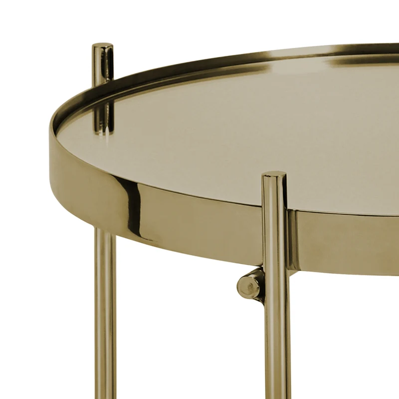 B-Ware Beistelltisch Ø 43x45 cm Altmessing aus Metall WOMO-Design