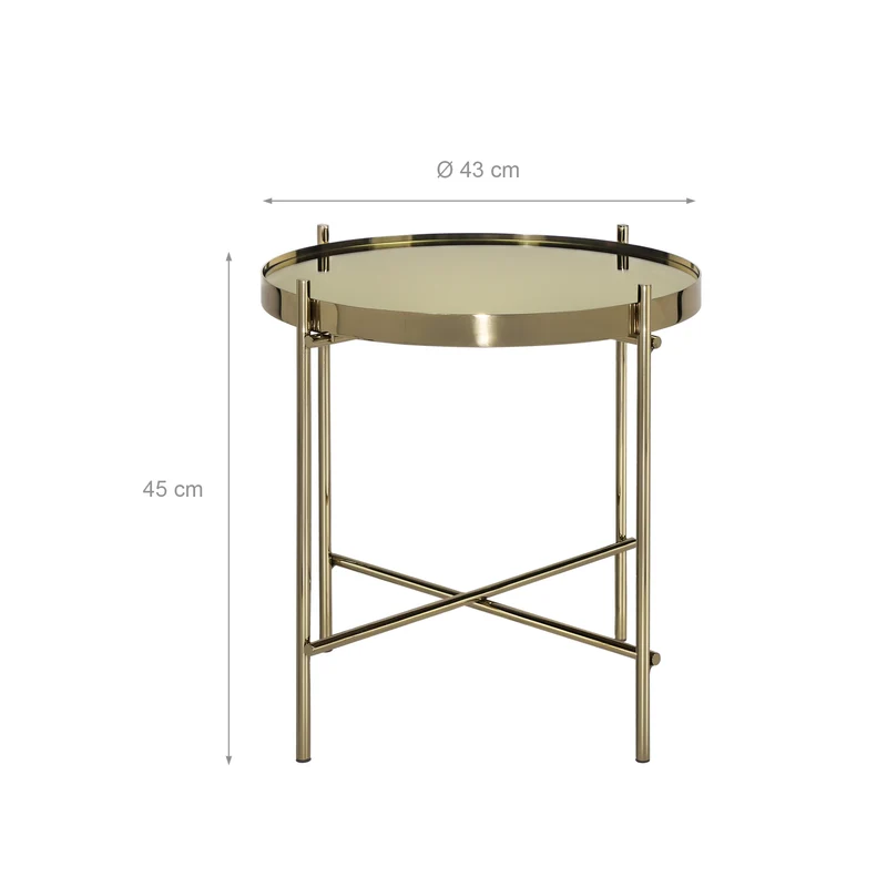 B-Ware Beistelltisch Ø 43x45 cm Altmessing aus Metall WOMO-Design