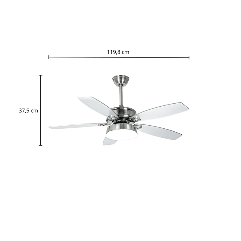 B-Ware Lucande Deckenventilator Ventilator LED Kuvio Lichtfarbe Timer silber nickel 120