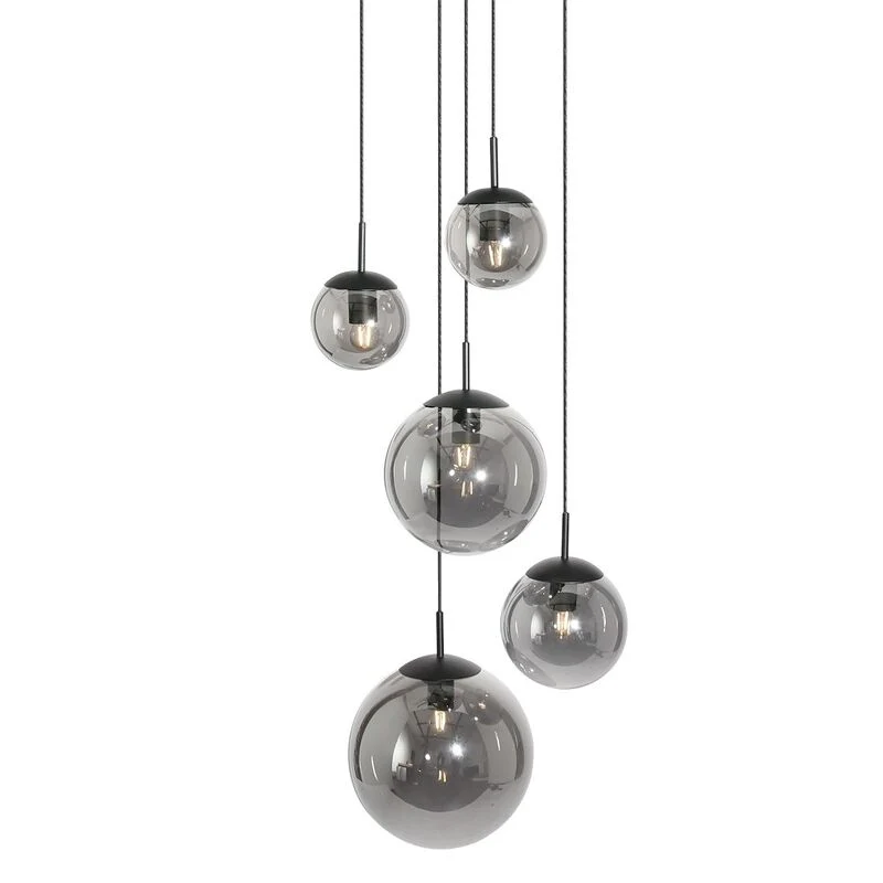 B-Ware Steinhauer Bollique Pendelleuchte Hängeleuchte Designerlampe Rauchglas schwarz