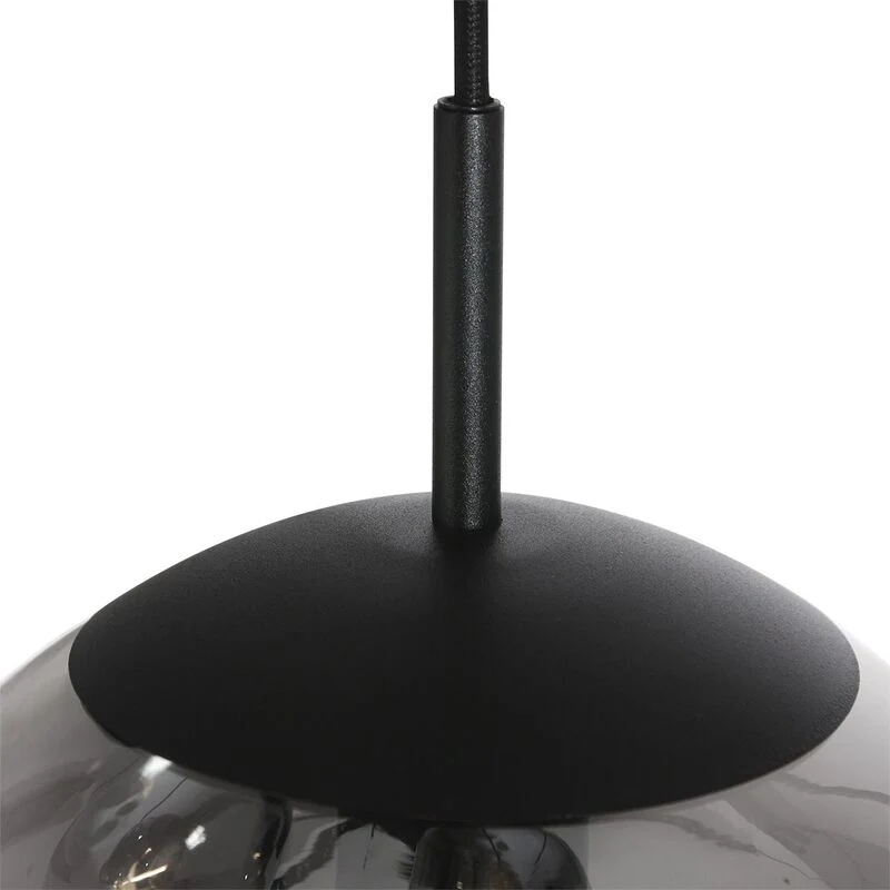 B-Ware Steinhauer Bollique Pendelleuchte Hängeleuchte Designerlampe Rauchglas schwarz