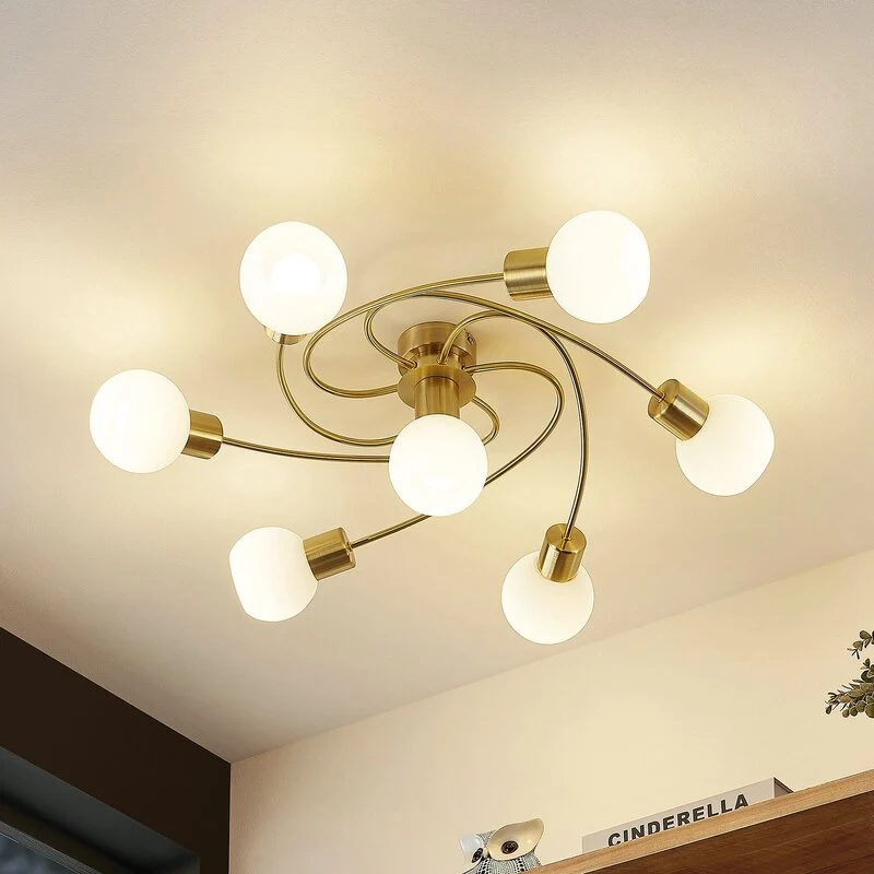 B-Ware Lindby Ciala Deckenlampe Deckenlampe Lampe Leuchte Decke 7-flammig Messing E14
