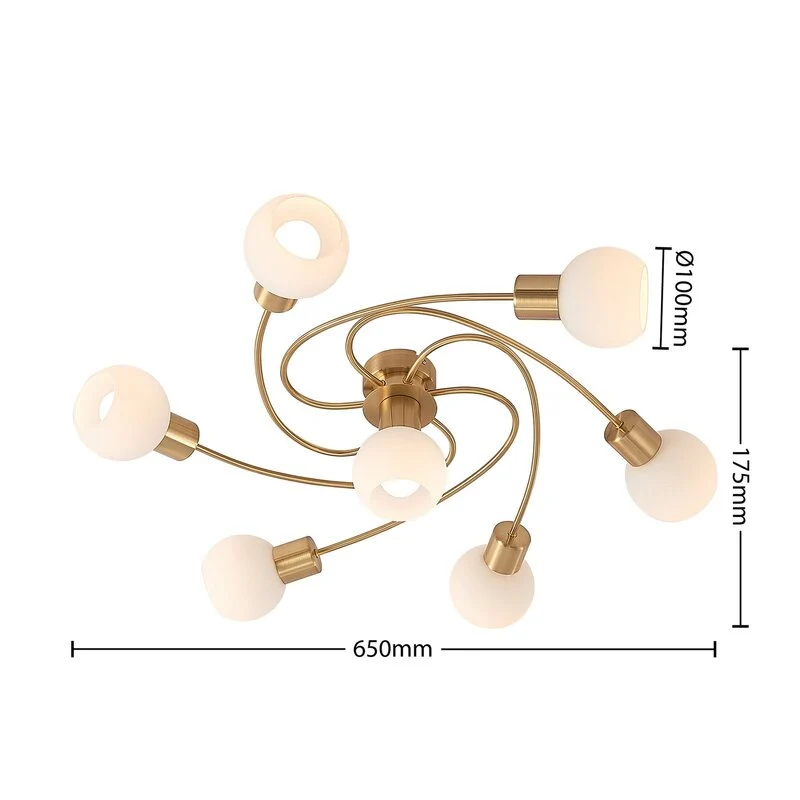 B-Ware Lindby Ciala Deckenlampe Deckenlampe Lampe Leuchte Decke 7-flammig Messing E14