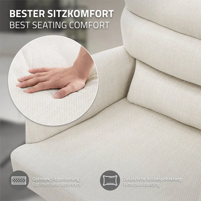 B-Ware Esszimmerstuhl Beige drehbar mit abnehmbaren Rückenkissen gepolstert bis 120 Kilogramm